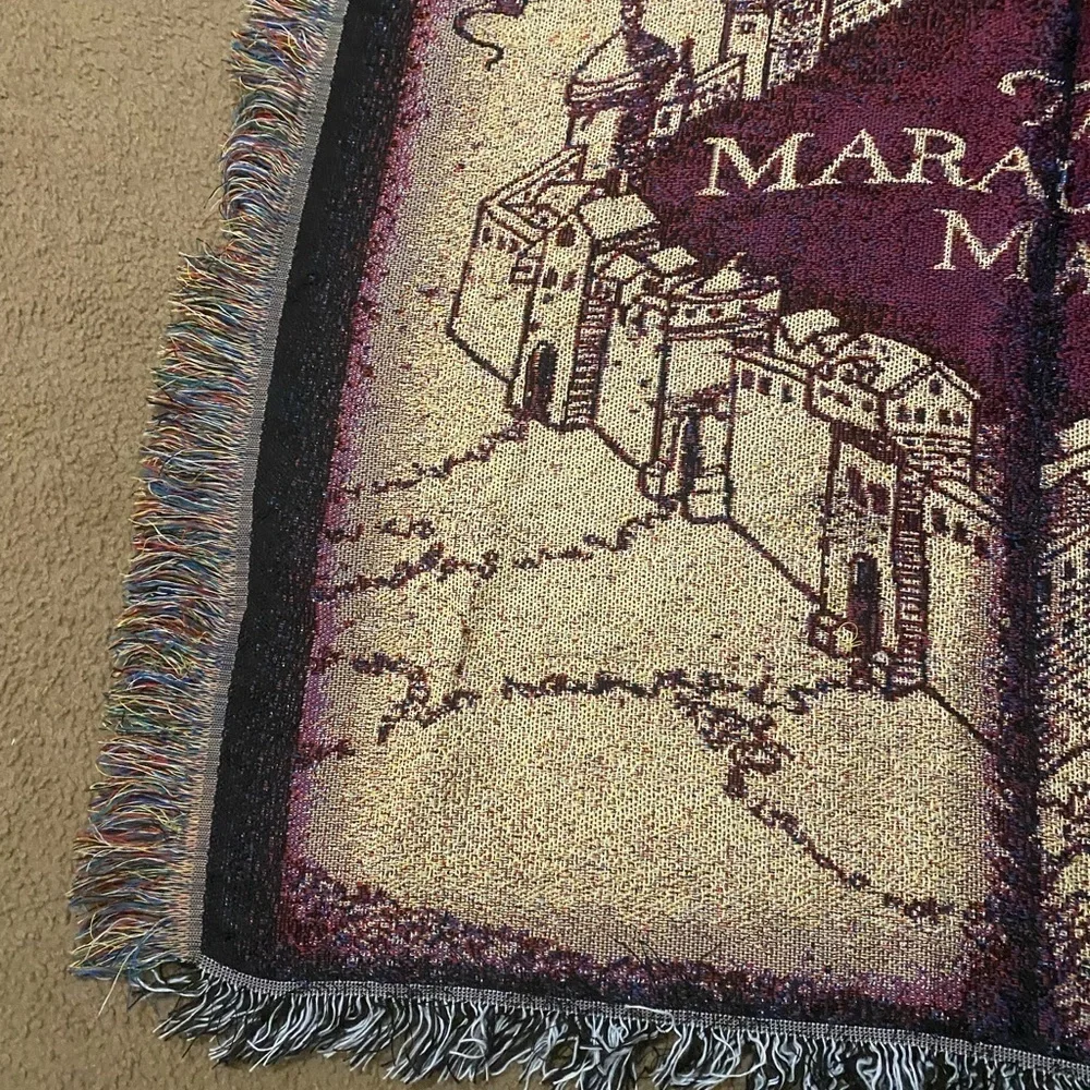 Harry Potter Marauder's Map Woven Tapestry Throw Blanket American Made 48 x 60